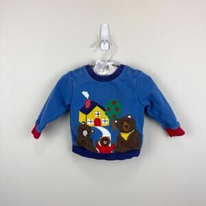 Mini Boden Fairy Tale Applique Three Bears Sweatshirt Blue 0-3 Months